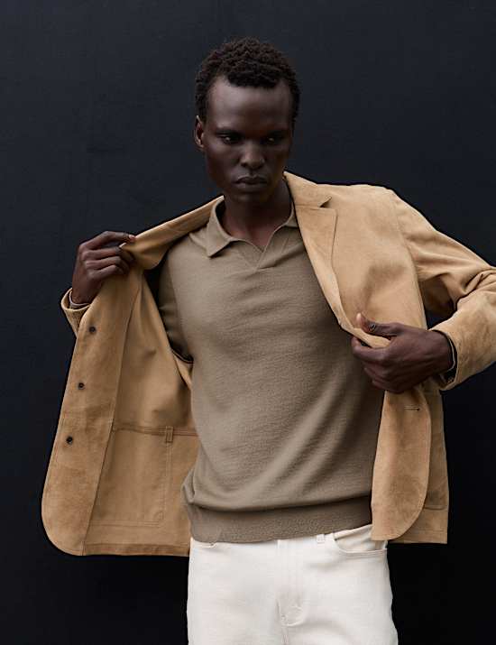 Pure Extra Fine Merino Wool Knitted Polo Shirt