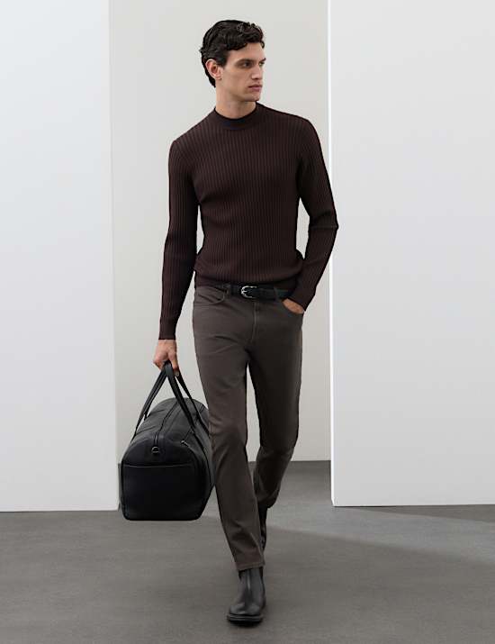 Ribbed High Neck Jumper