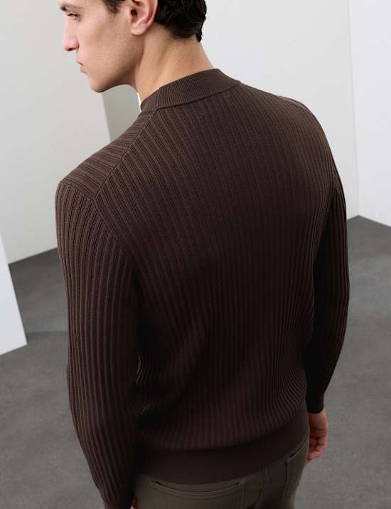 Ribbed High Neck Jumper