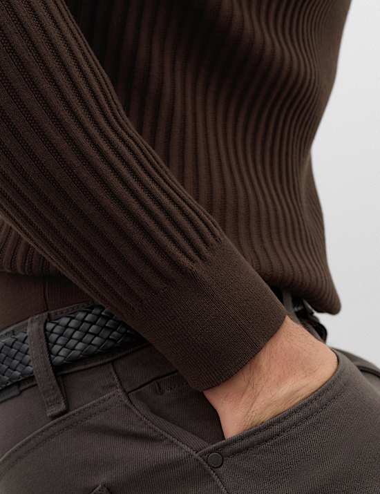 Ribbed High Neck Jumper