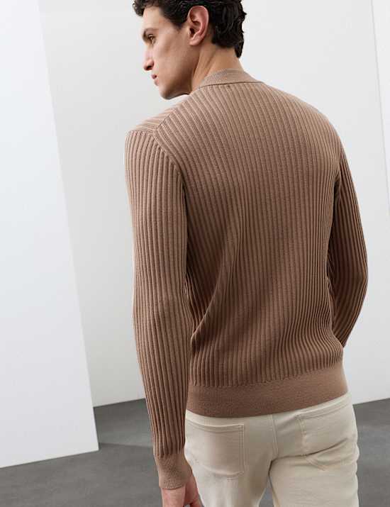 Ribbed High Neck Jumper