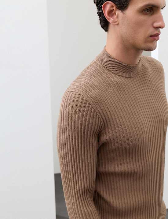 Ribbed High Neck Jumper