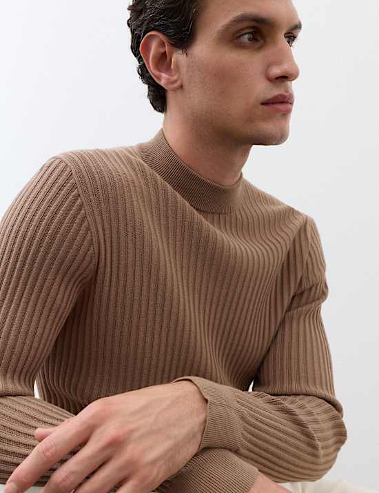 Ribbed High Neck Jumper