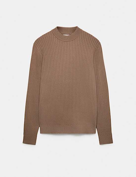 Ribbed High Neck Jumper