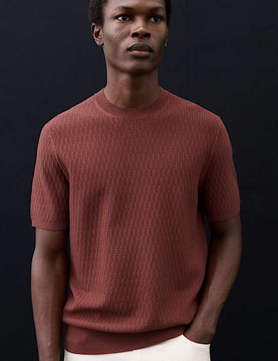 Textured Knitted T-Shirt