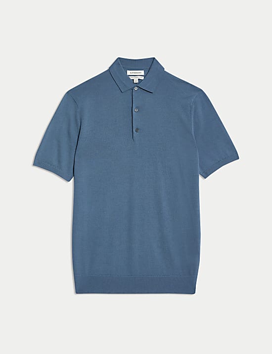 Polo de punto 100 % lana merino extrafina