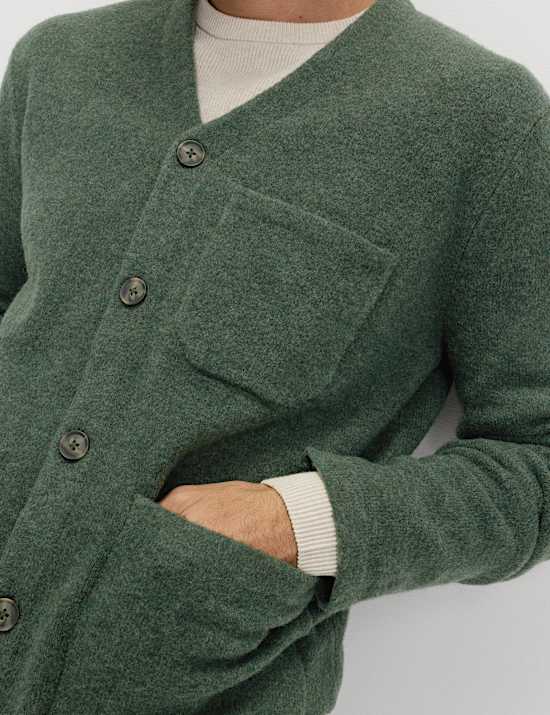 Wollstrick-Cardigan mit Utility-Tasche