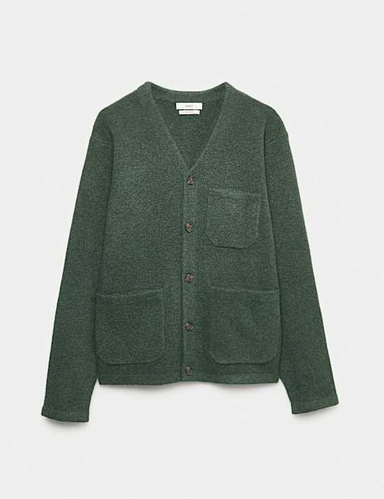 Wollstrick-Cardigan mit Utility-Tasche