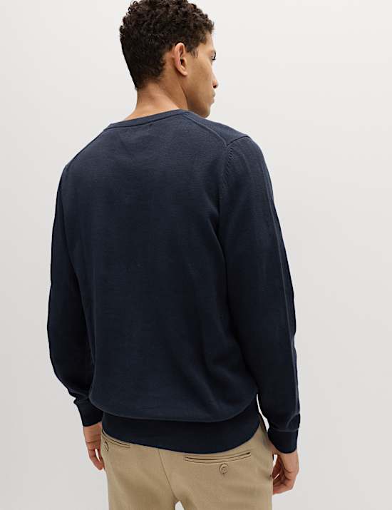 Pure Cotton V-Neck Jumper