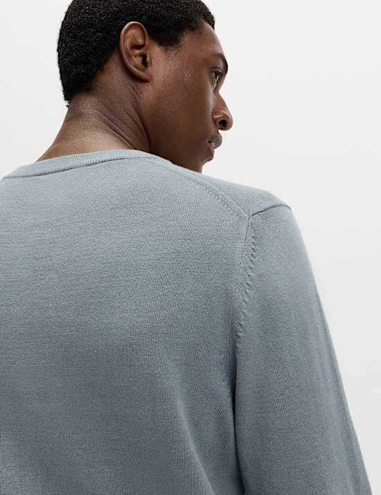 Trui van puur katoen met V-hals