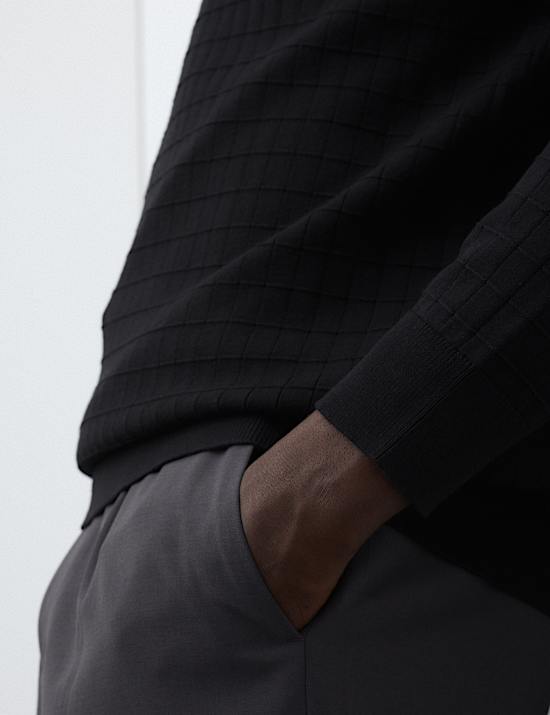 Performance Checked Texture Half Zip Jumper