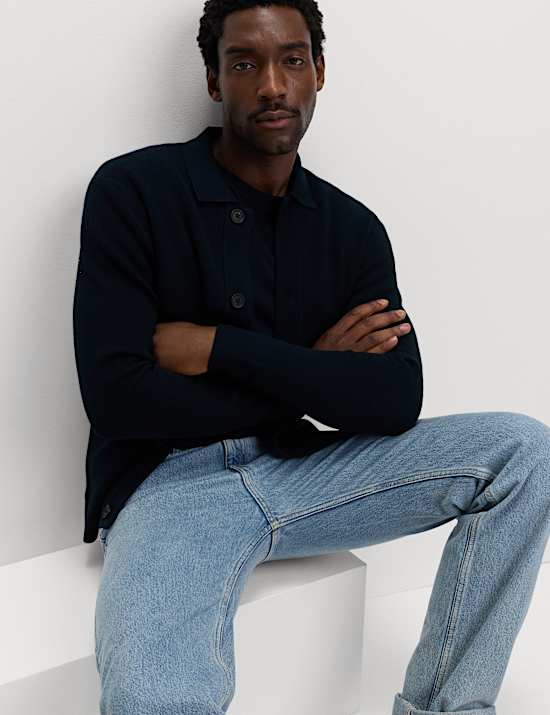 Veste en maille de coton mélangé