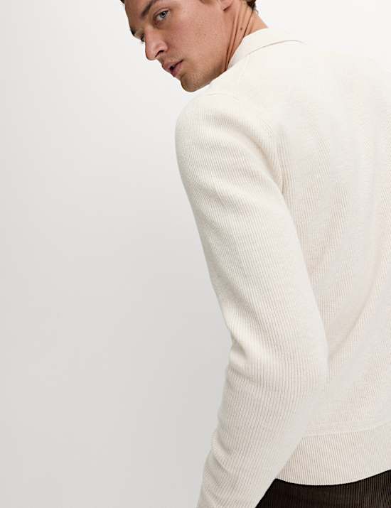 Cotton Blend Knitted Jacket