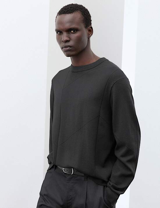 Oversized Crew Neck Knitted Jumper