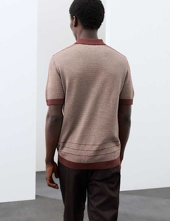 Regular Fit Pure Cotton Knitted Polo Shirt