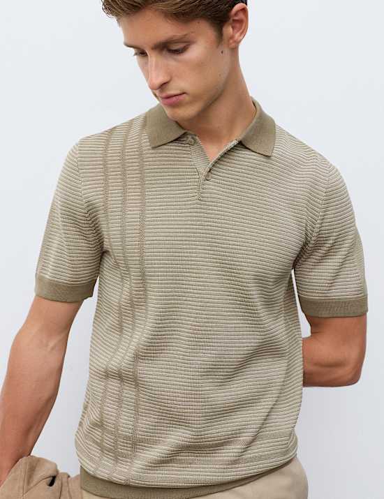 Regular Fit Pure Cotton Knitted Polo Shirt