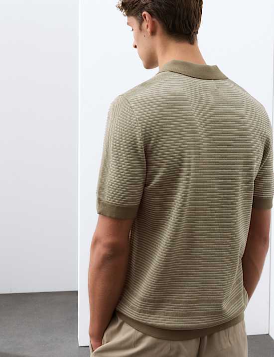 Regular Fit Pure Cotton Knitted Polo Shirt