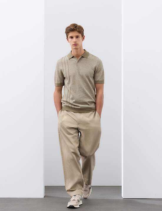 Regular Fit Pure Cotton Knitted Polo Shirt