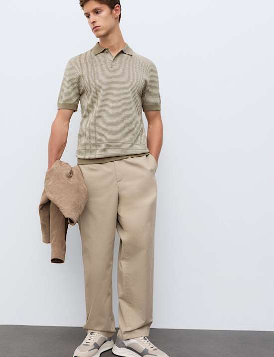 Regular Fit Pure Cotton Knitted Polo Shirt