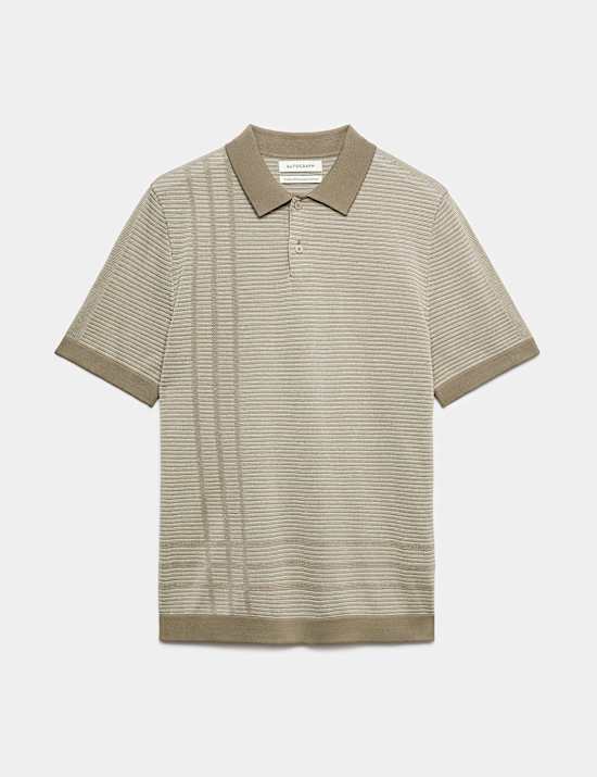 Regular Fit Pure Cotton Knitted Polo Shirt