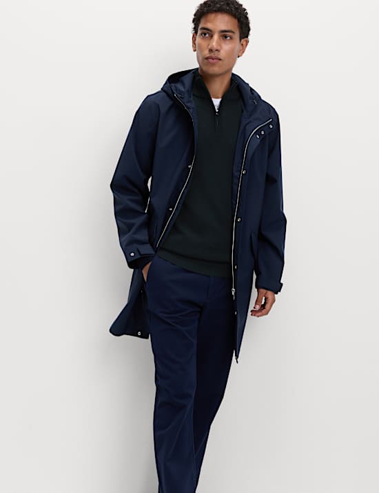 Cotton Modal Blend Half Zip Textured Jumper