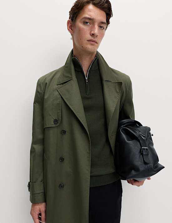 Cotton Modal Blend Half Zip Textured Jumper