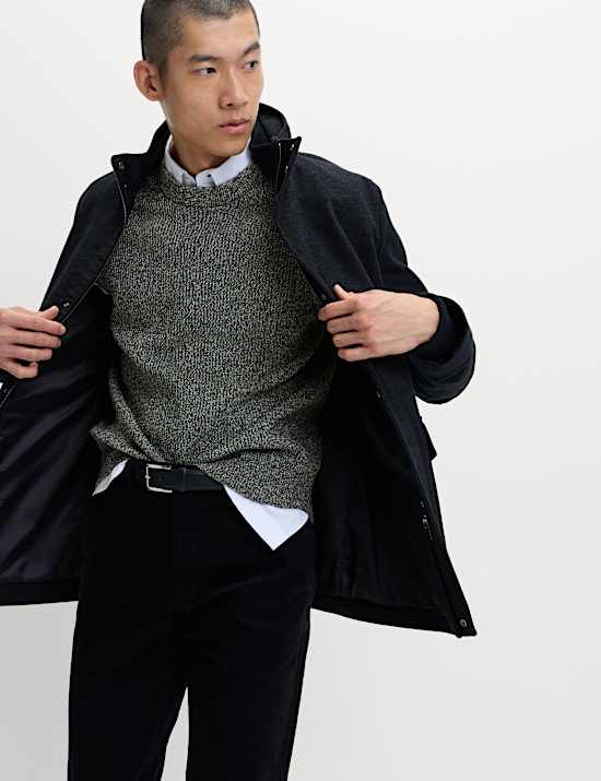 Cotton Blend Crew Neck Knitted Vest