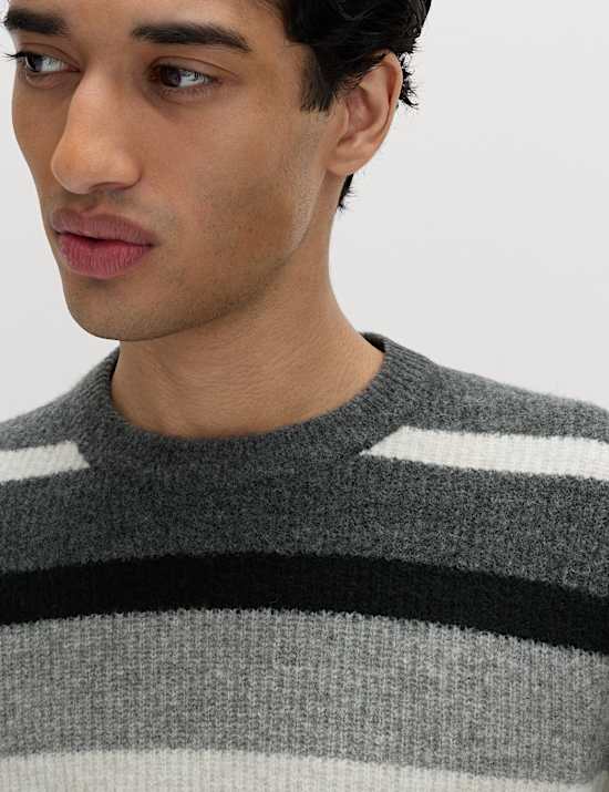 Supersoft Wide Stripe Crew Neck Jumper