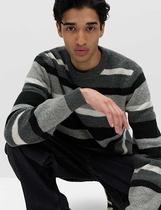Supersoft Wide Stripe Crew Neck Jumper