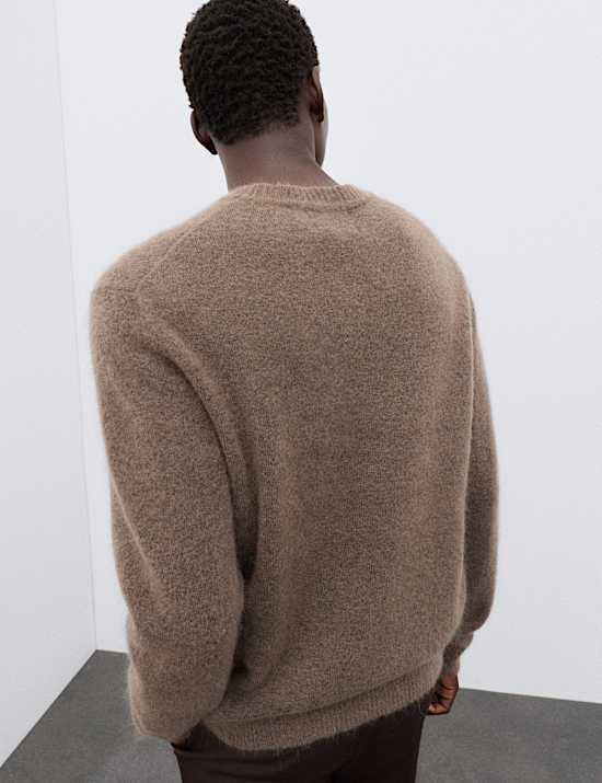 Merino Wool Blend Crew Neck Relaxed Jumper