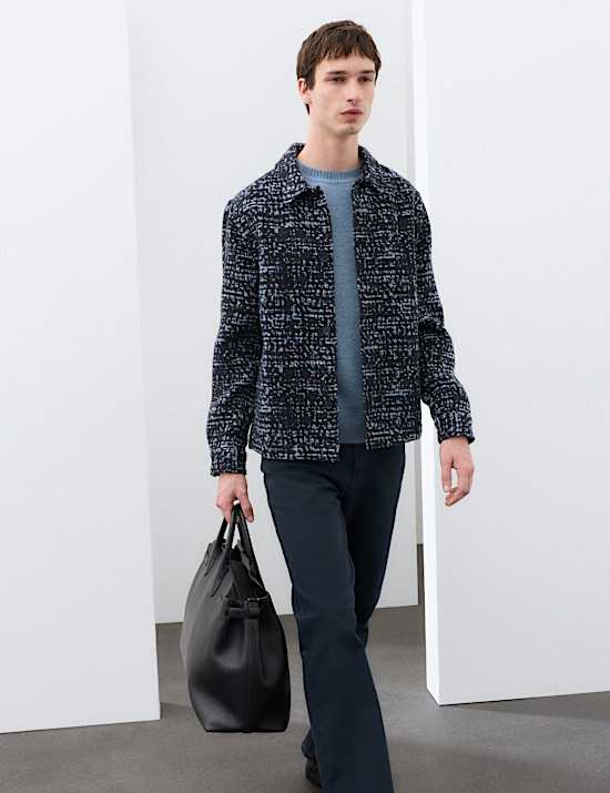 Merino Wool Blend Crew Neck Relaxed Jumper