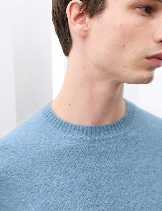 Merino Wool Blend Crew Neck Relaxed Jumper