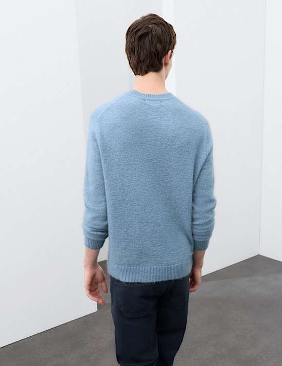 Merino Wool Blend Crew Neck Relaxed Jumper