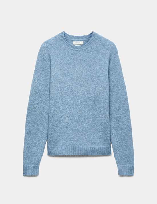 Merino Wool Blend Crew Neck Relaxed Jumper