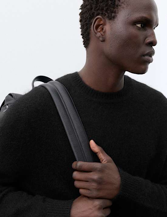Merino Wool Blend Crew Neck Relaxed Jumper