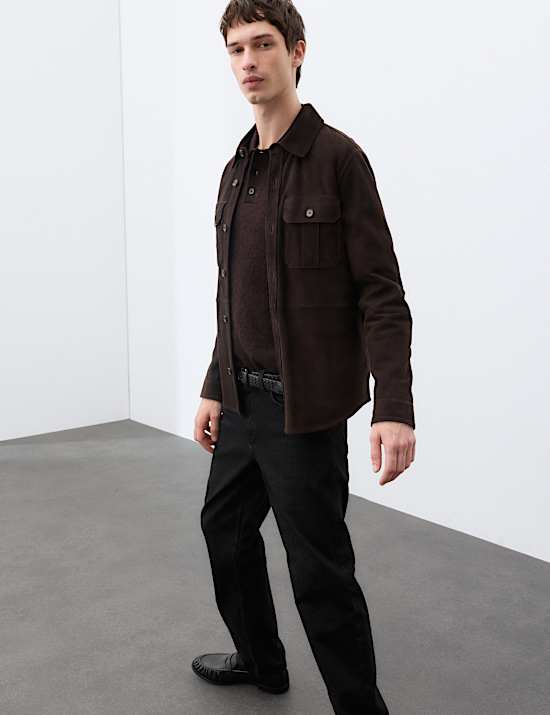 Mohair Wool Blend Knitted Polo Shirt