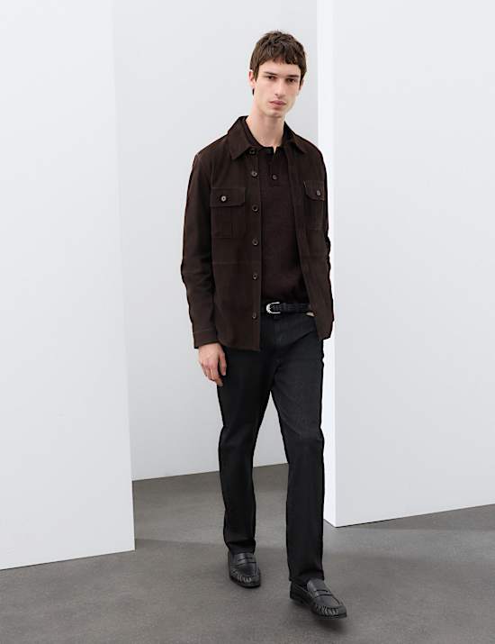 Mohair Wool Blend Knitted Polo Shirt