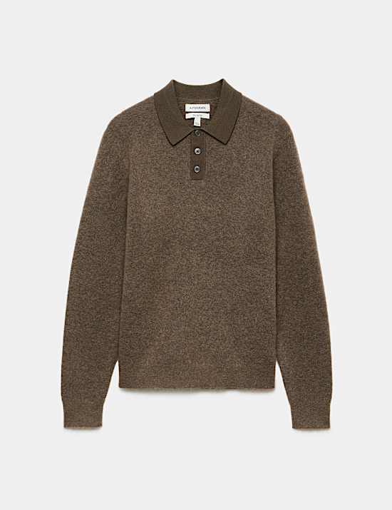 Merino Wool Blend Knitted Polo Shirt