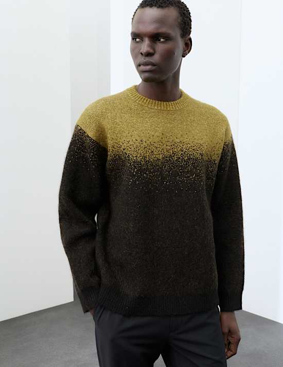 Mohair Blend Ombre Crew Neck Jumper