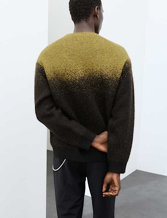 Mohair Blend Ombre Crew Neck Jumper