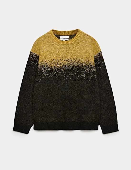 Mohair Blend Ombre Crew Neck Jumper