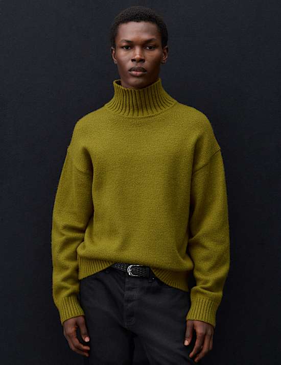 Wool Blend Funnel Neck Jumper