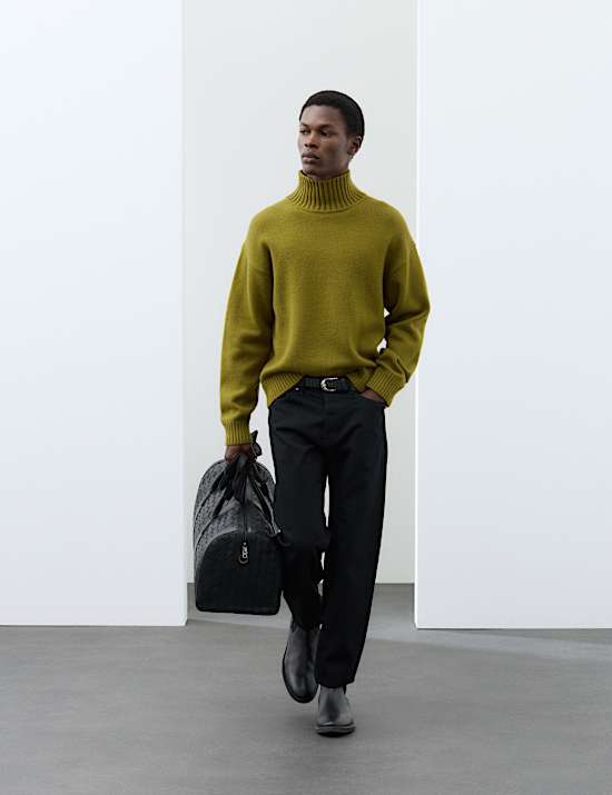 Wool Blend Funnel Neck Jumper