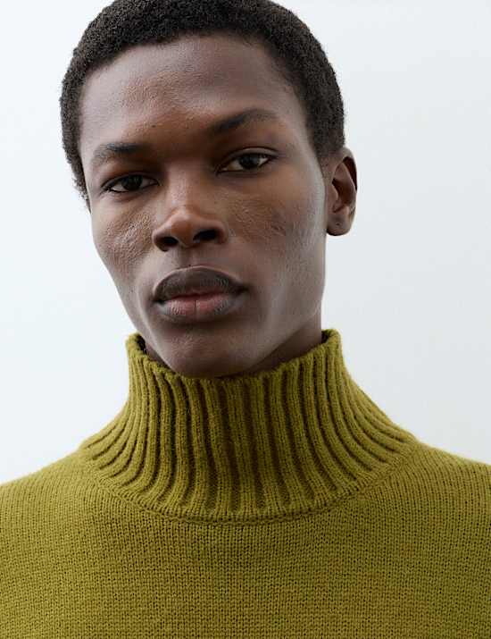 Wool Blend Funnel Neck Jumper