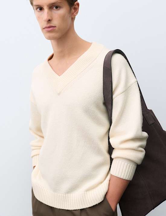 Wool Blend V-Neck Jumper