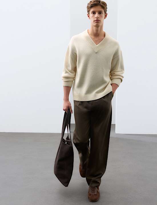 Wool Blend V-Neck Jumper
