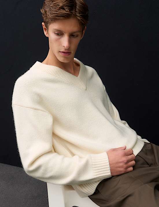 Wool Blend V-Neck Jumper