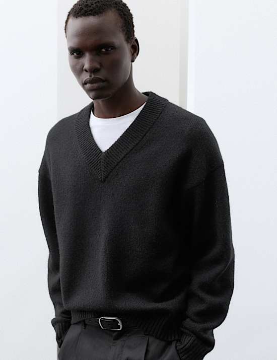 Wool Blend V-Neck Jumper