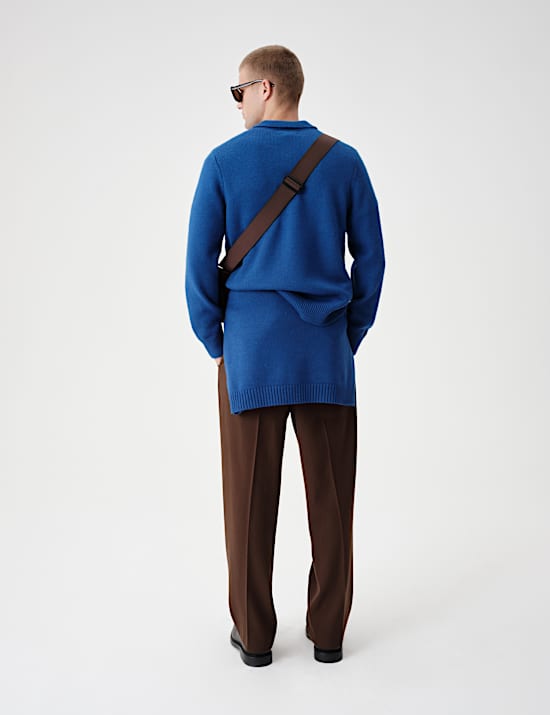 Quarter Zip Knitted Polo Shirt