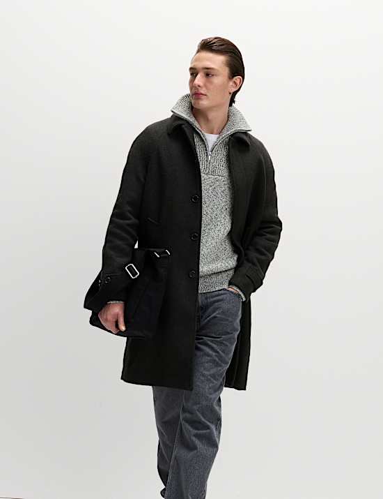 Trui van zuiver katoen met halflange rits en opstaande kraag